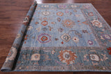 Blue Turkish Oushak Hand Knotted Wool Rug - 8' 10" X 11' 9" - Golden Nile
