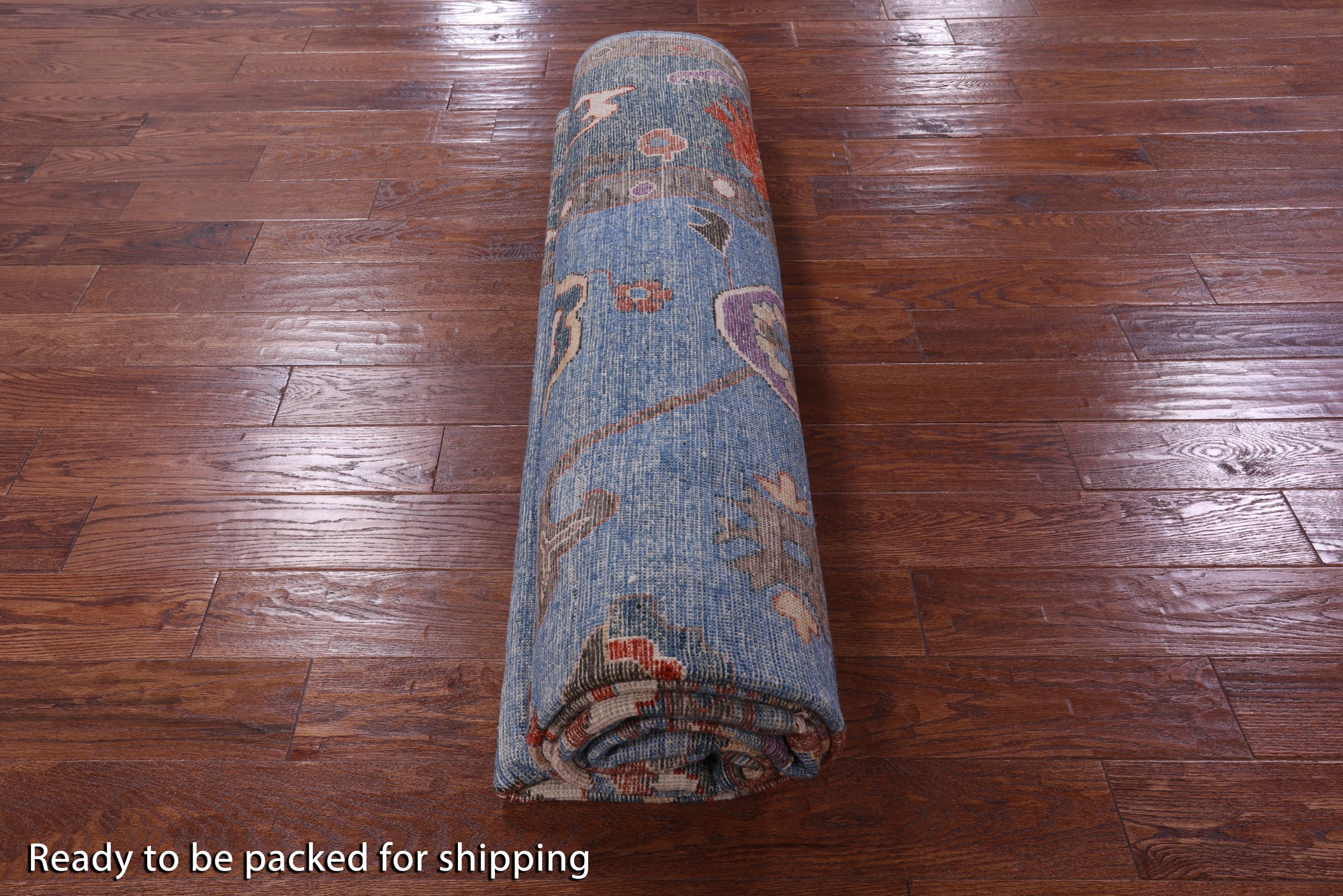 Blue Turkish Oushak Hand Knotted Wool Rug - 8' 10" X 11' 9" - Golden Nile