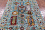 Blue Turkmen Ersari Hand Knotted Wool Rug - 5' 7" X 7' 10" - Golden Nile