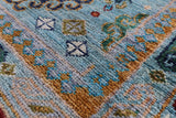 Blue Turkmen Ersari Hand Knotted Wool Rug - 5' 7" X 7' 10" - Golden Nile