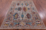 Turkmen Ersari Hand Knotted Wool Rug - 5' 7" X 7' 10" - Golden Nile