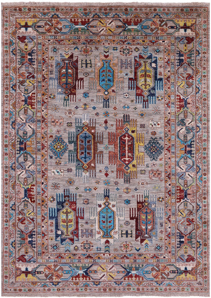 Turkmen Ersari Hand Knotted Wool Rug - 5' 7" X 7' 10" - Golden Nile