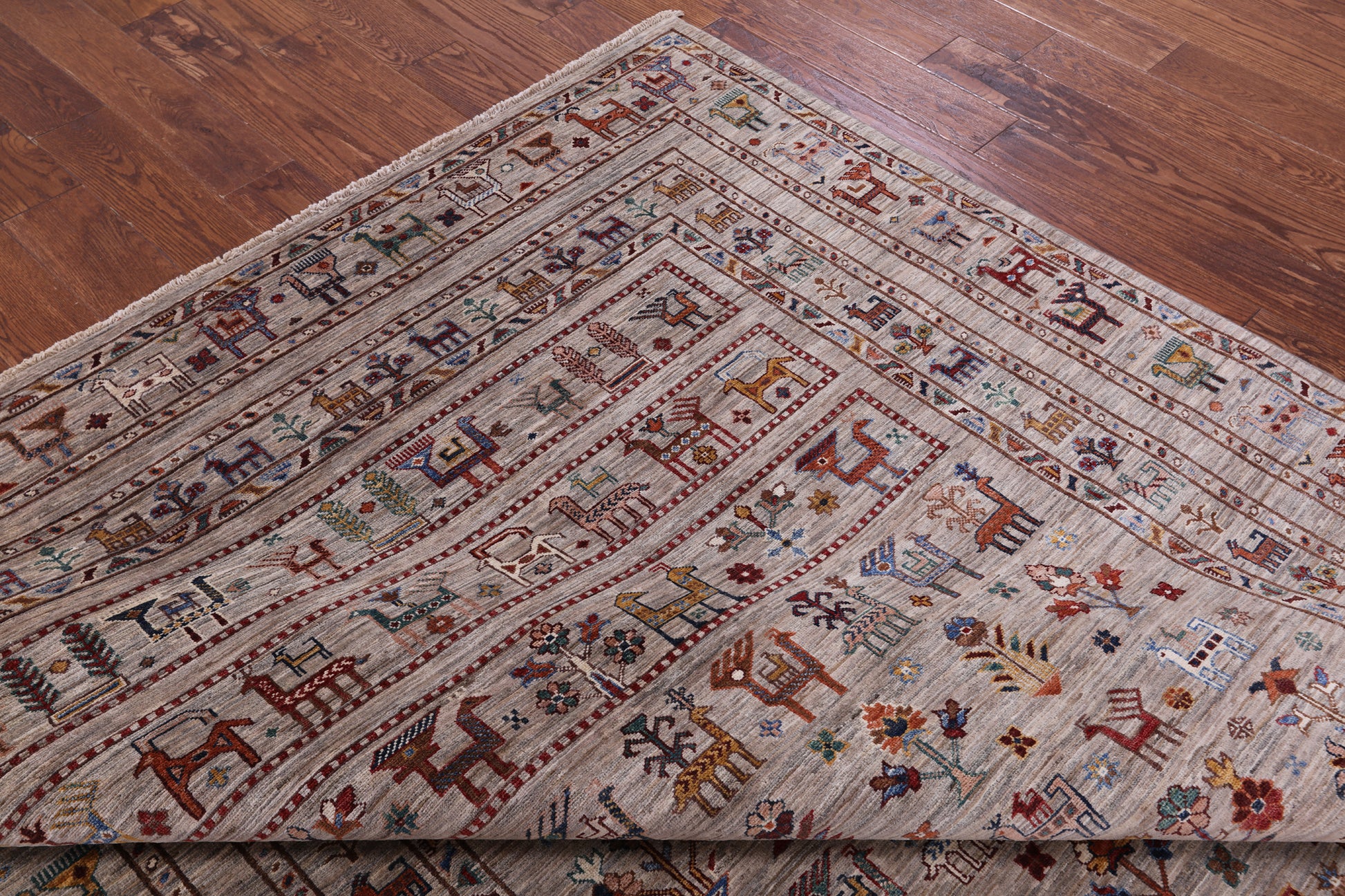 Persian Gabbeh Hand Knotted Wool Rug - 6' 9" X 9' 7" - Golden Nile