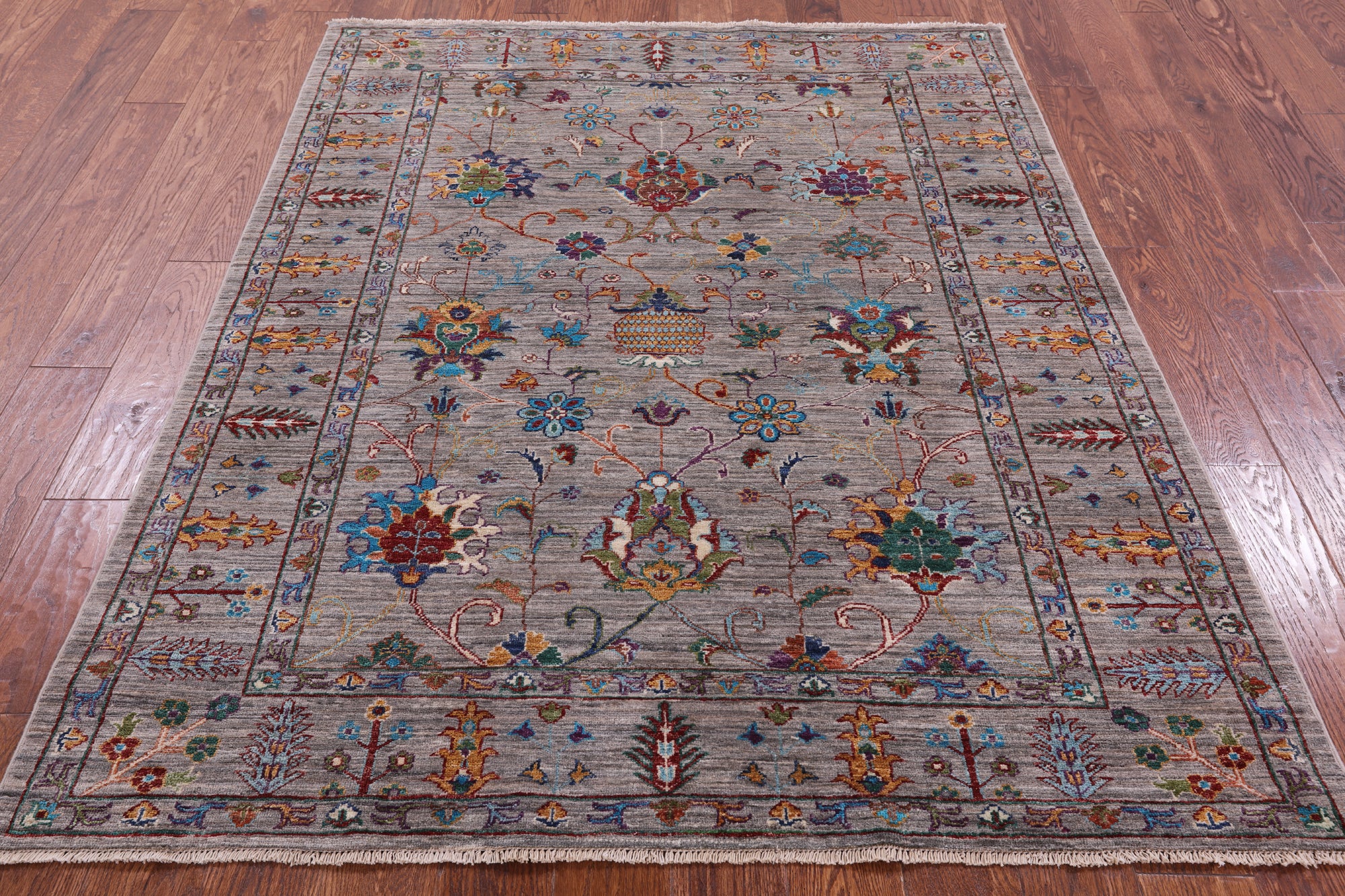 Peshawar Handmade Wool Rug - 5' 0" X 6' 6" - Golden Nile
