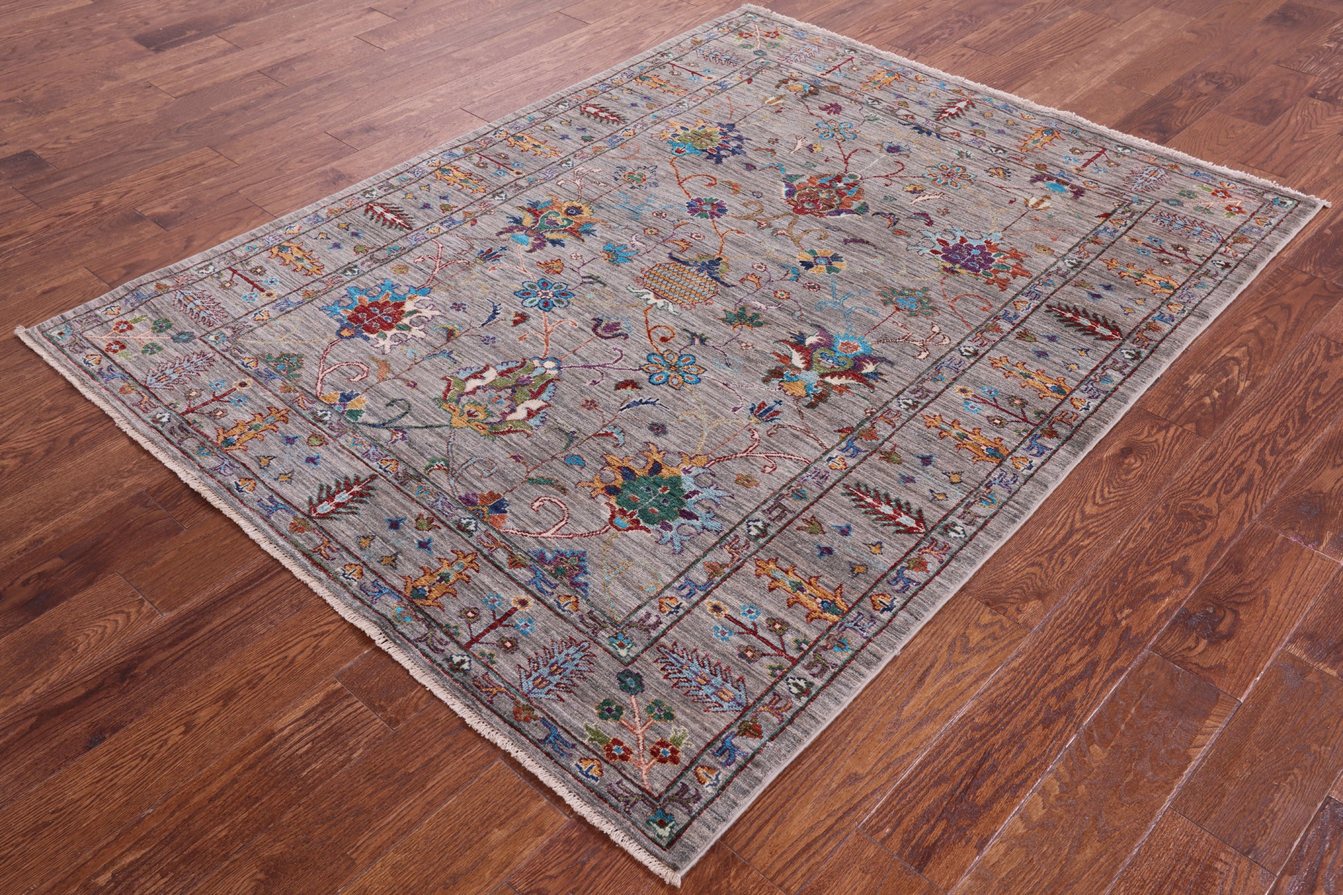 Peshawar Handmade Wool Rug - 5' 0" X 6' 6" - Golden Nile