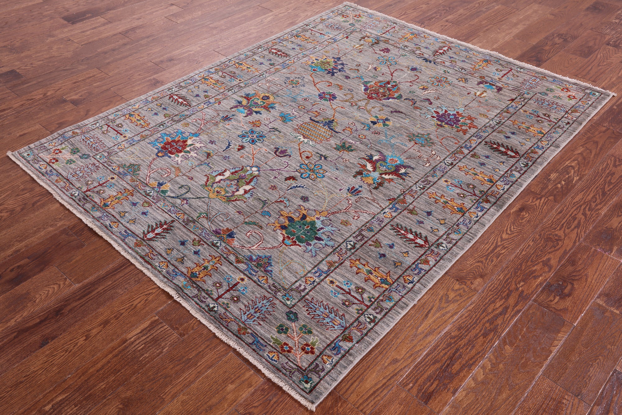 Peshawar Handmade Wool Rug - 5' 0" X 6' 6" - Golden Nile