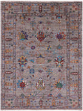 Peshawar Handmade Wool Rug - 5' 0" X 6' 6" - Golden Nile
