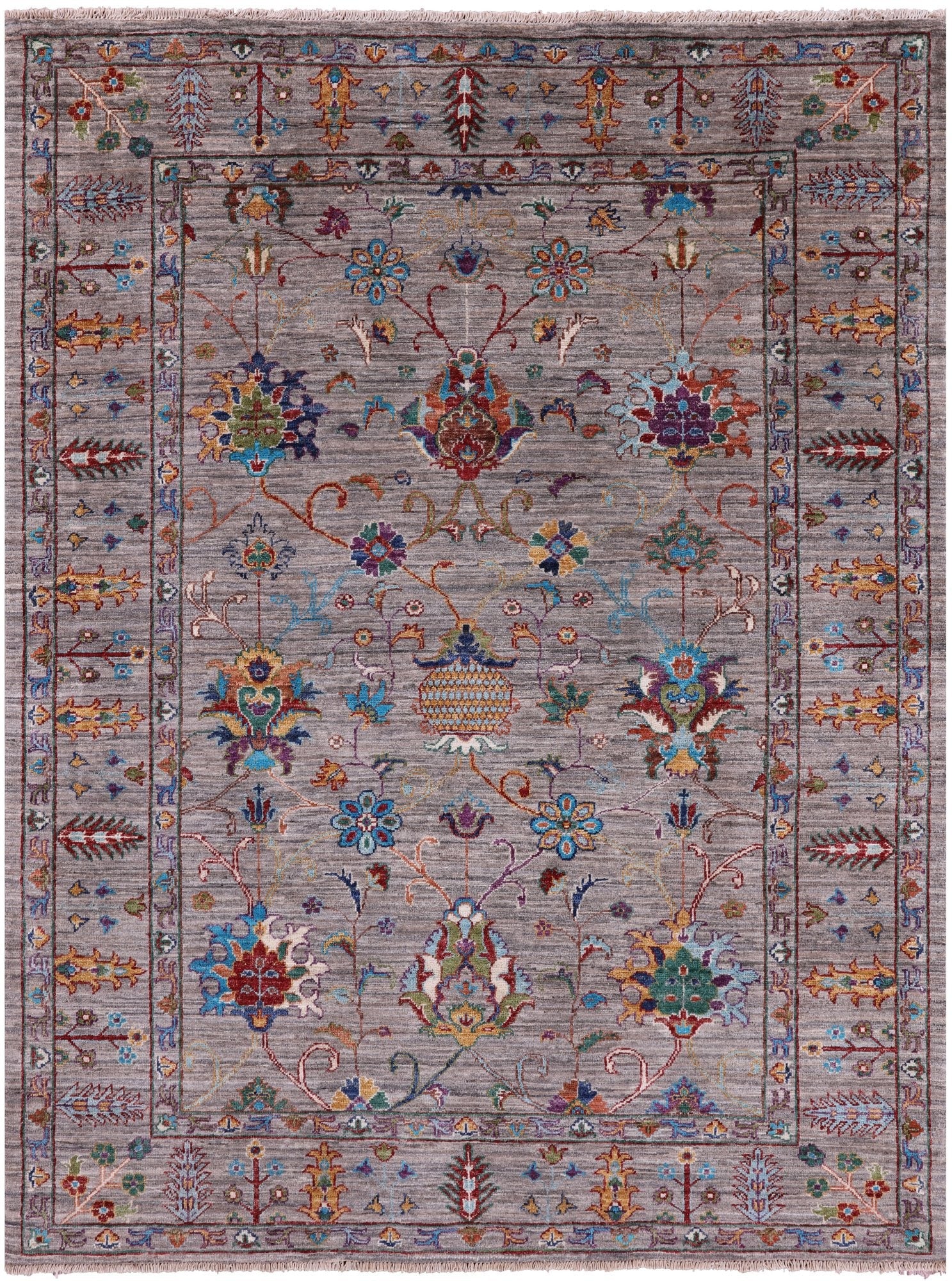 Peshawar Handmade Wool Rug - 5' 0" X 6' 6" - Golden Nile