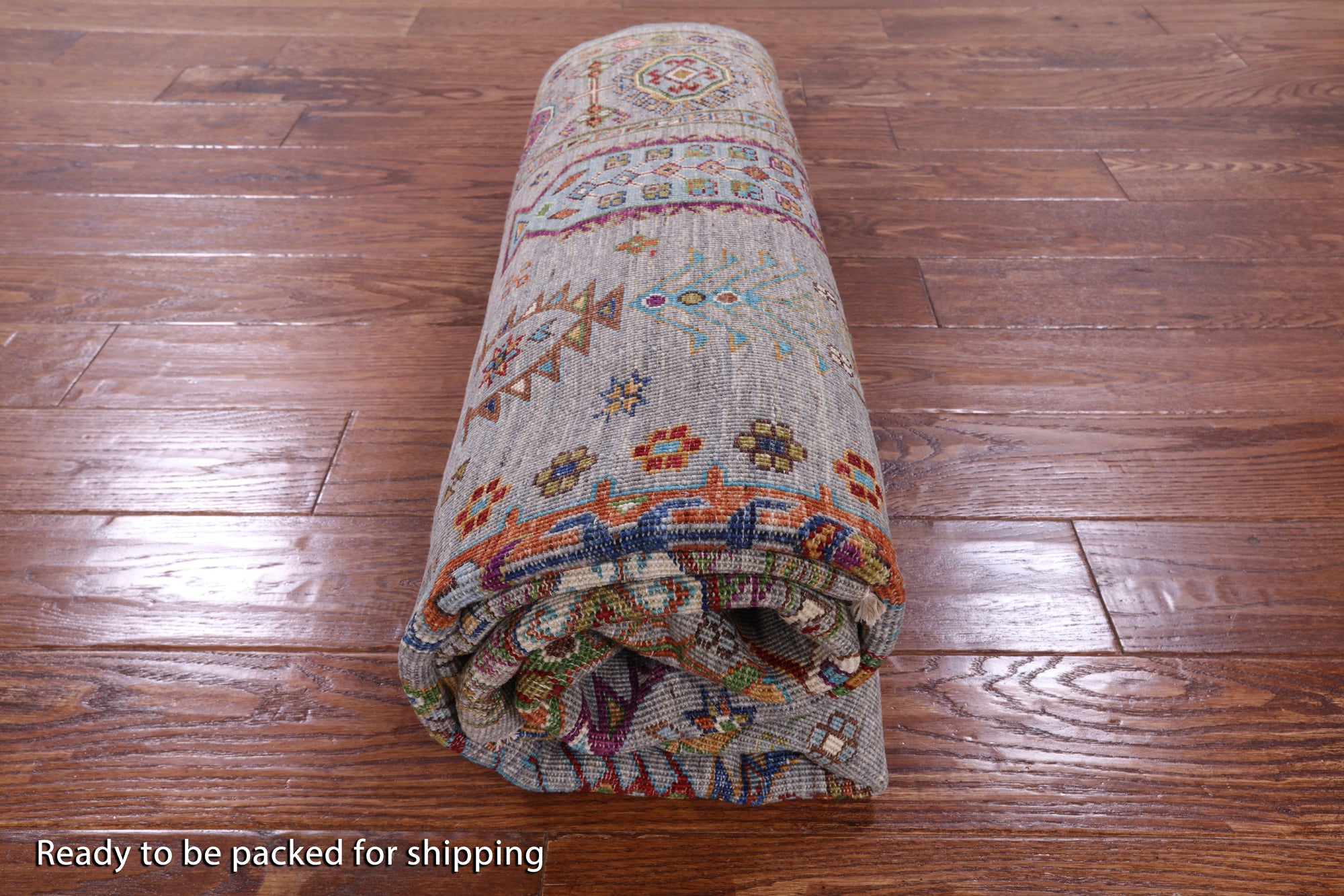 Grey Turkmen Ersari Handmade Wool Rug - 5' 1" X 6' 8" - Golden Nile