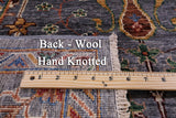 Grey Peshawar Handmade Wool Rug - 5' 7" X 8' 2" - Golden Nile