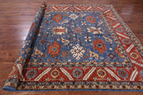 Blue Persian Fine Serapi Hand Knotted Wool Rug - 8' 2" X 10' 0" - Golden Nile