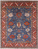 Blue Persian Fine Serapi Hand Knotted Wool Rug - 8' 2" X 10' 0" - Golden Nile