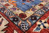 Blue Persian Fine Serapi Hand Knotted Wool Rug - 8' 2" X 10' 0" - Golden Nile
