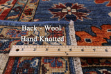 Blue Persian Fine Serapi Hand Knotted Wool Rug - 8' 2" X 10' 0" - Golden Nile