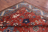 Red Persian Fine Serapi Hand Knotted Wool Rug - 10' 0" X 13' 6" - Golden Nile