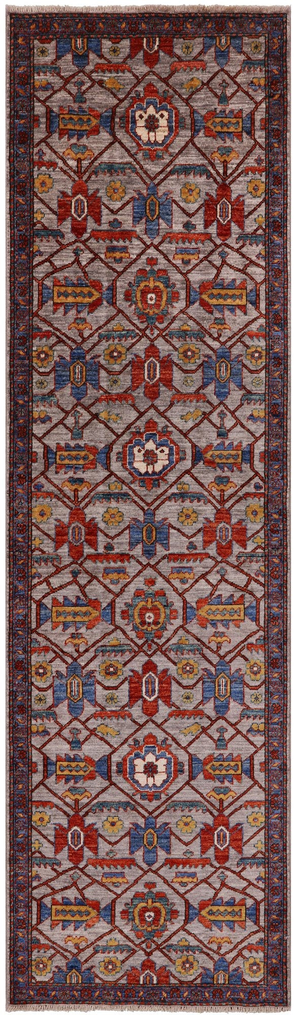 Persian Fine Serapi Handmade Wool Runner Rug - 2' 9" X 9' 9" - Golden Nile