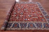 Red Persian Fine Serapi Hand Knotted Wool Rug - 9' 1" X 11' 11" - Golden Nile