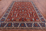Red Persian Fine Serapi Hand Knotted Wool Rug - 9' 1" X 11' 11" - Golden Nile