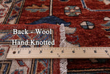 Red Persian Fine Serapi Hand Knotted Wool Rug - 9' 1" X 11' 11" - Golden Nile