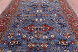 Blue Persian Fine Serapi Handmade Wool Rug - 8' 8" X 11' 9" - Golden Nile