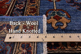 Blue Persian Fine Serapi Handmade Wool Rug - 8' 8" X 11' 9" - Golden Nile