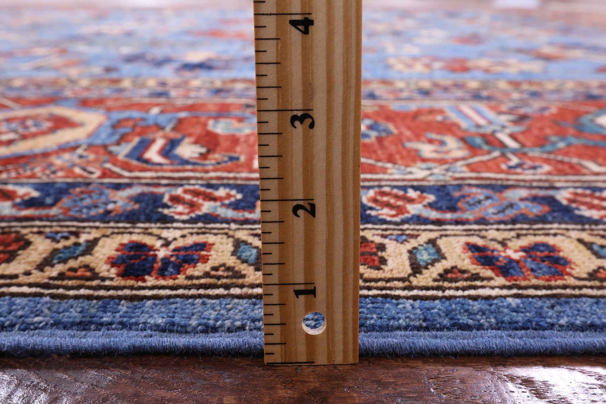 Blue Persian Fine Serapi Handmade Wool Rug - 8' 8" X 11' 9" - Golden Nile