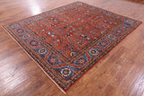 Persian Fine Serapi Hand Knotted Wool Rug - 8' 0" X 9' 6" - Golden Nile