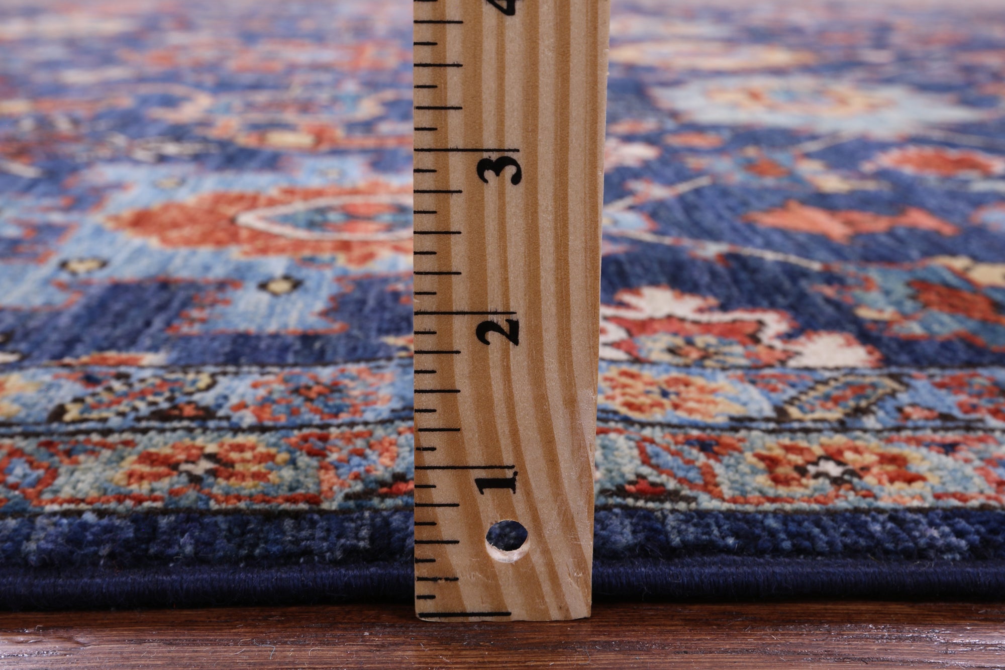 Blue Persian Fine Serapi Hand Knotted Wool Rug - 6' 0" X 8' 5" - Golden Nile