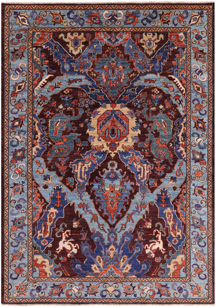 Persian Fine Serapi Hand Knotted Wool Rug - 6' 3" X 9' 0" - Golden Nile