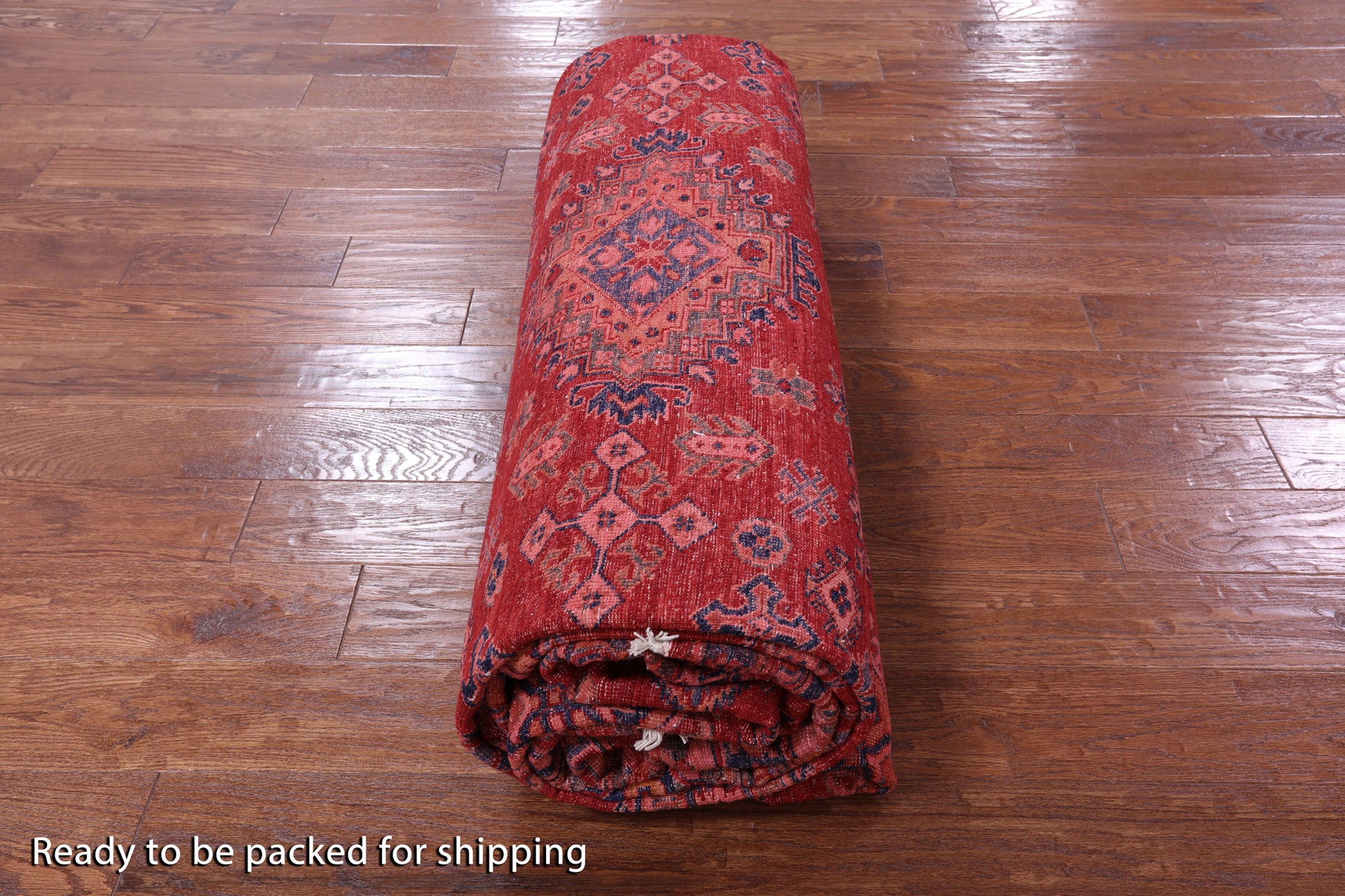 Red Super Kazak Full Pile Overdyed Hand Knotted Wool Rug - 9' 10" X 13' 10" - Golden Nile