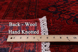 Red Super Kazak Full Pile Overdyed Hand Knotted Wool Rug - 9' 10" X 13' 10" - Golden Nile