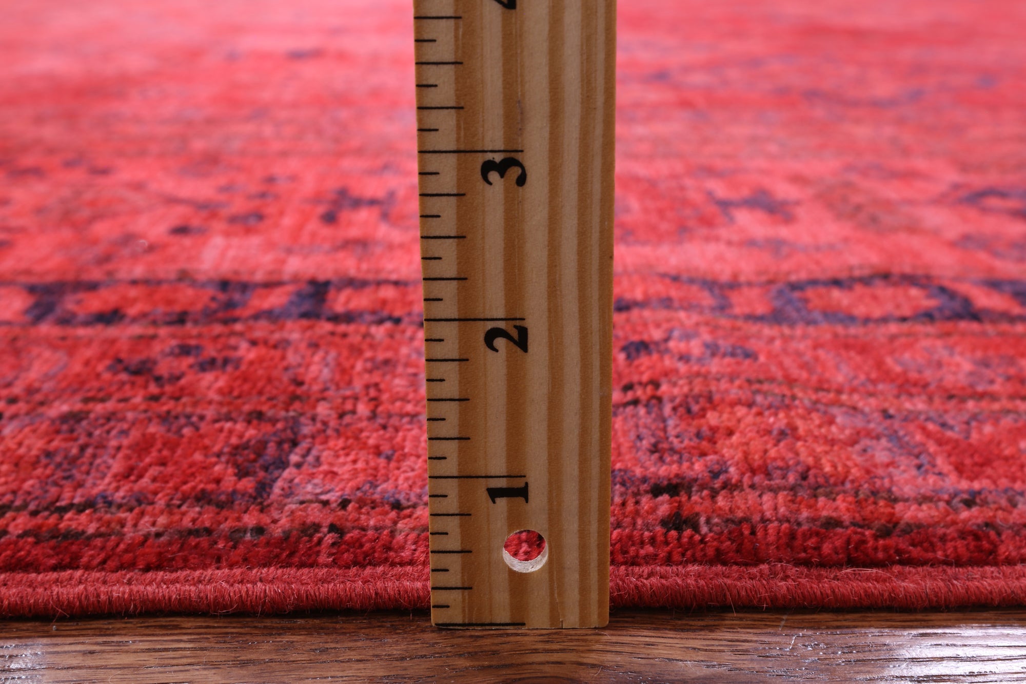 Red Super Kazak Full Pile Overdyed Hand Knotted Wool Rug - 9' 10" X 13' 10" - Golden Nile
