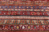 Red Round Khorjin Persian Gabbeh Hand Knotted Wool Rug - 9' 7" X 9' 7" - Golden Nile