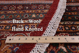 Red Round Khorjin Persian Gabbeh Hand Knotted Wool Rug - 9' 7" X 9' 7" - Golden Nile