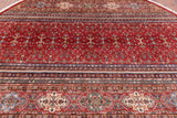 Red Round Khorjin Persian Gabbeh Handmade Wool Rug - 9' 6" X 9' 7" - Golden Nile