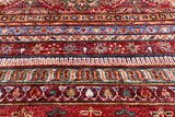 Red Round Khorjin Persian Gabbeh Hand Knotted Wool Rug - 9' 8" X 9' 9" - Golden Nile