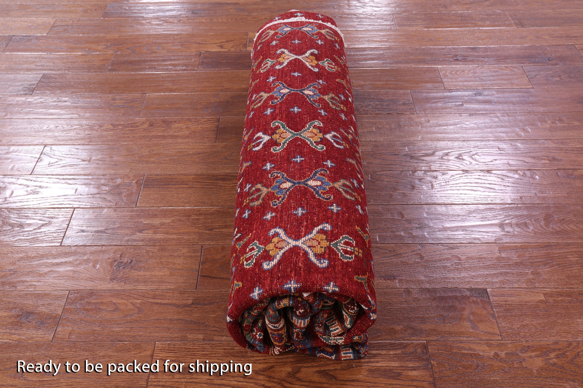 Red Round Khorjin Persian Gabbeh Hand Knotted Wool Rug - 9' 4" X 9' 7" - Golden Nile