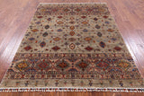 Khorjin Persian Gabbeh Handmade Wool Rug - 5' 10" X 7' 10" - Golden Nile