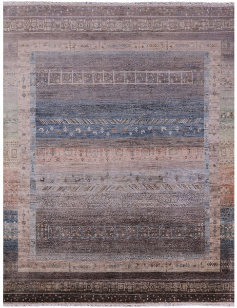 Tribal Persian Gabbeh Hand Knotted Wool Rug - 8' 0" X 10' 0" - Golden Nile
