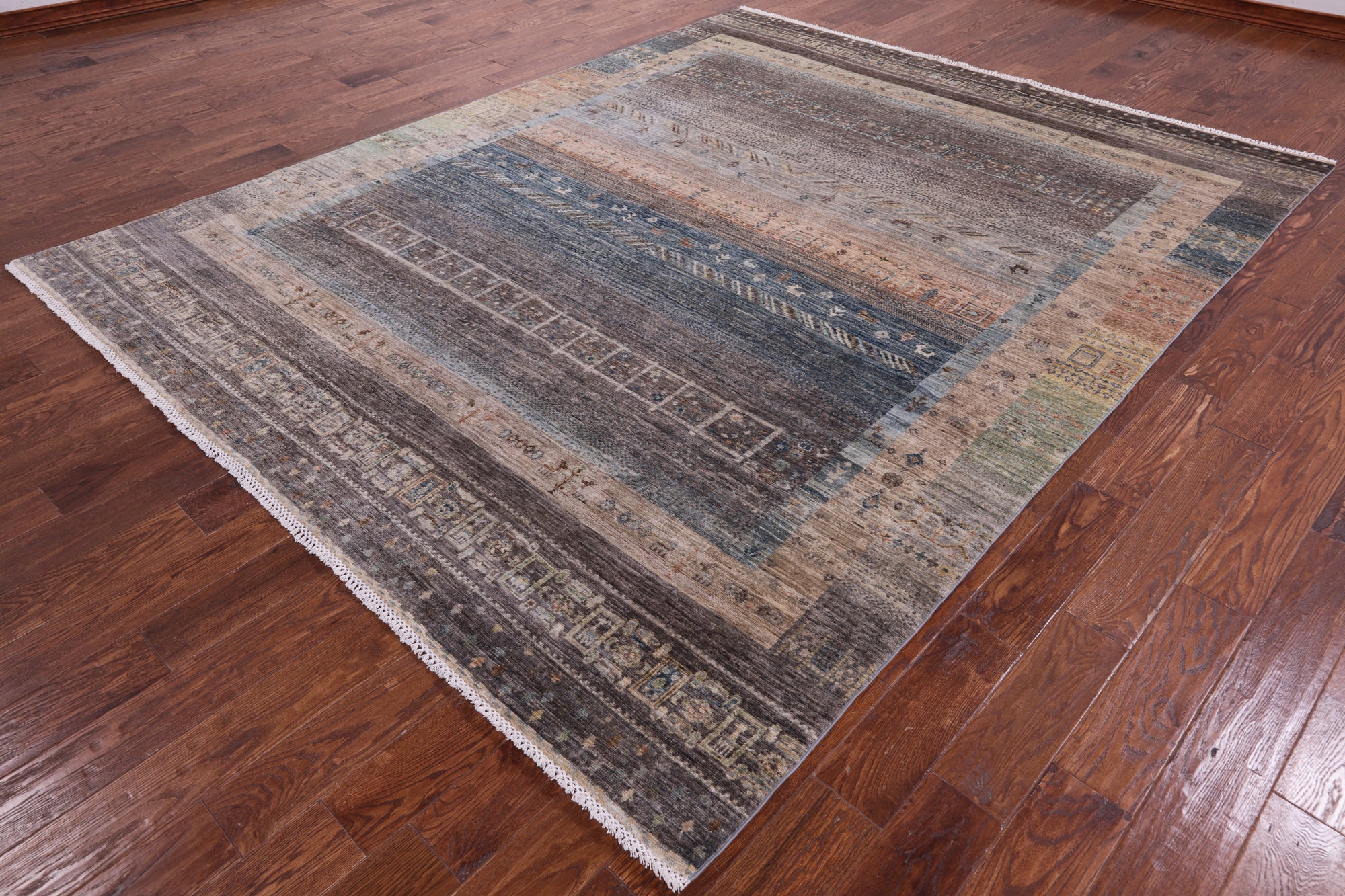 Tribal Persian Gabbeh Hand Knotted Wool Rug - 8' 0" X 10' 0" - Golden Nile
