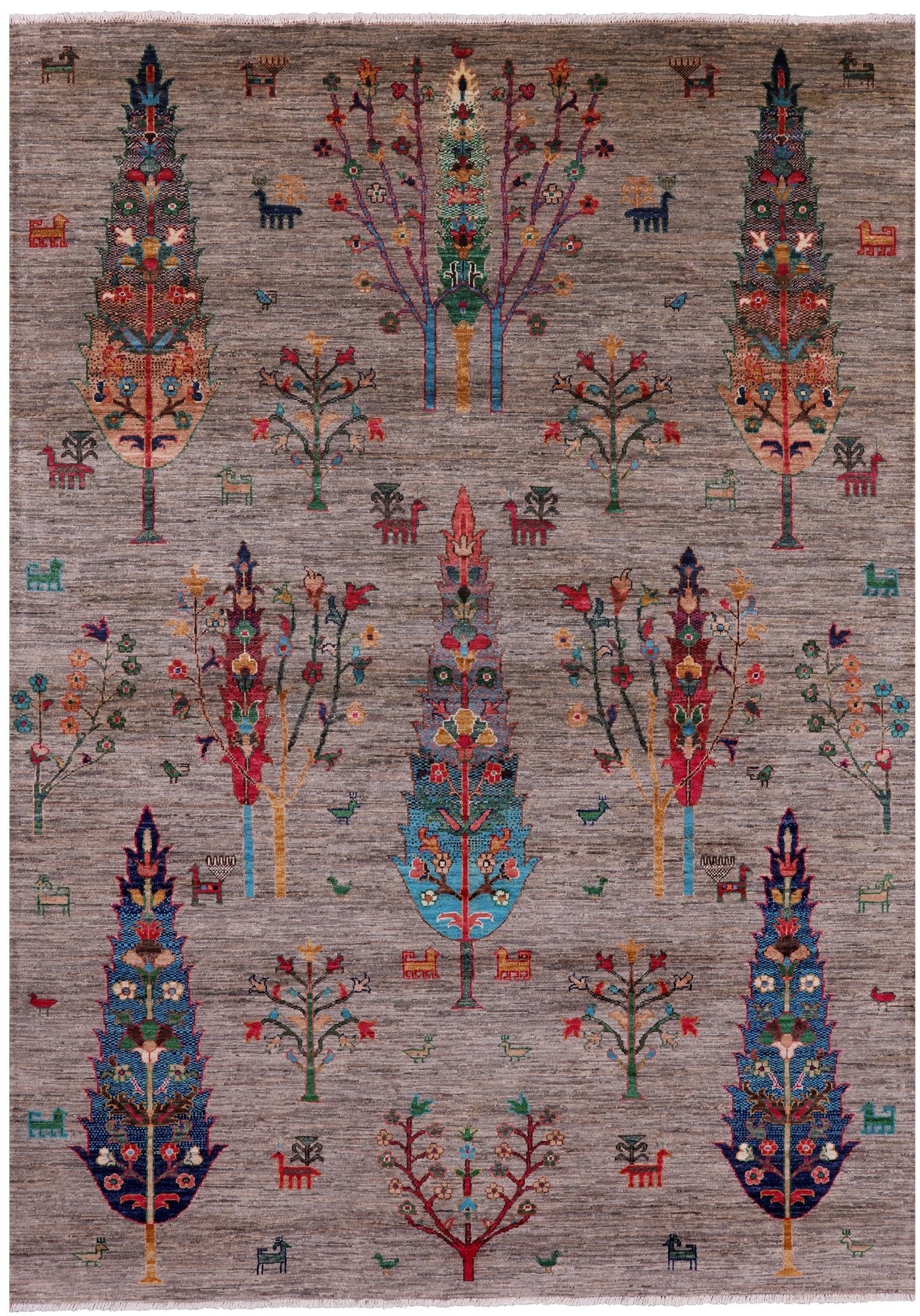 Tribal Persian Gabbeh Hand Knotted Wool Rug - 5' 9" X 8' 2" - Golden Nile