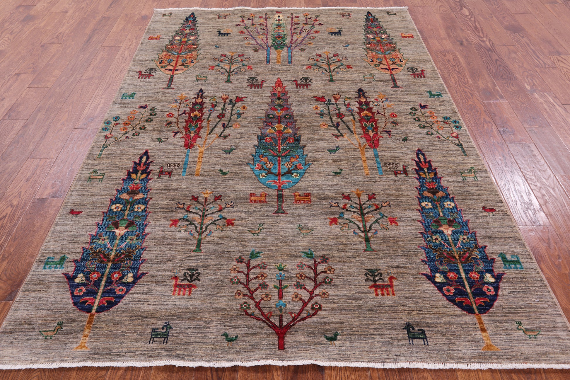 Tribal Persian Gabbeh Hand Knotted Wool Rug - 5' 9" X 8' 2" - Golden Nile