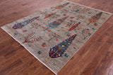Tribal Persian Gabbeh Hand Knotted Wool Rug - 5' 9" X 8' 2" - Golden Nile