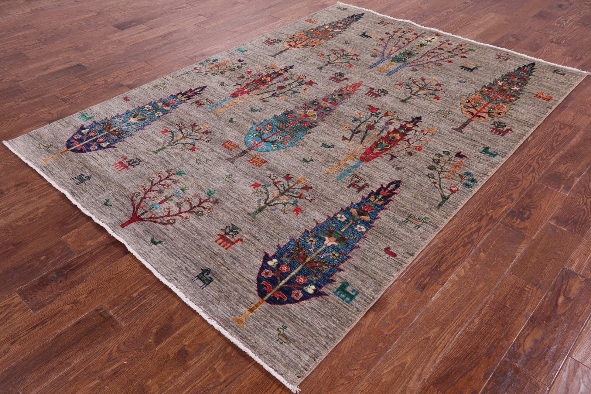 Tribal Persian Gabbeh Hand Knotted Wool Rug - 5' 9" X 8' 2" - Golden Nile