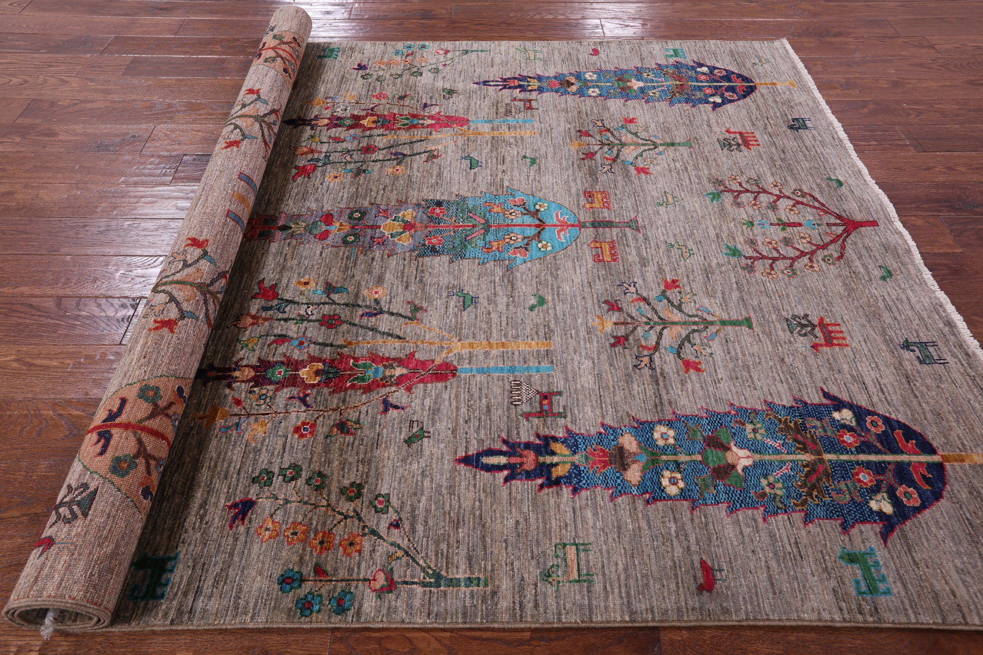 Tribal Persian Gabbeh Hand Knotted Wool Rug - 5' 9" X 8' 2" - Golden Nile