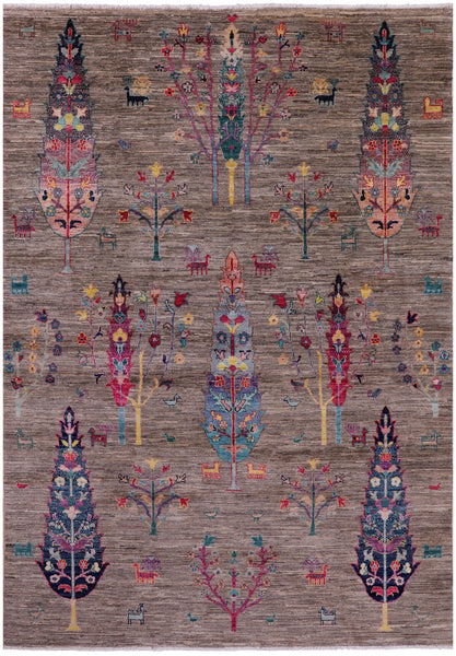 Persian Gabbeh Hand Knotted Wool Rug - 5' 7" X 7' 10" - Golden Nile