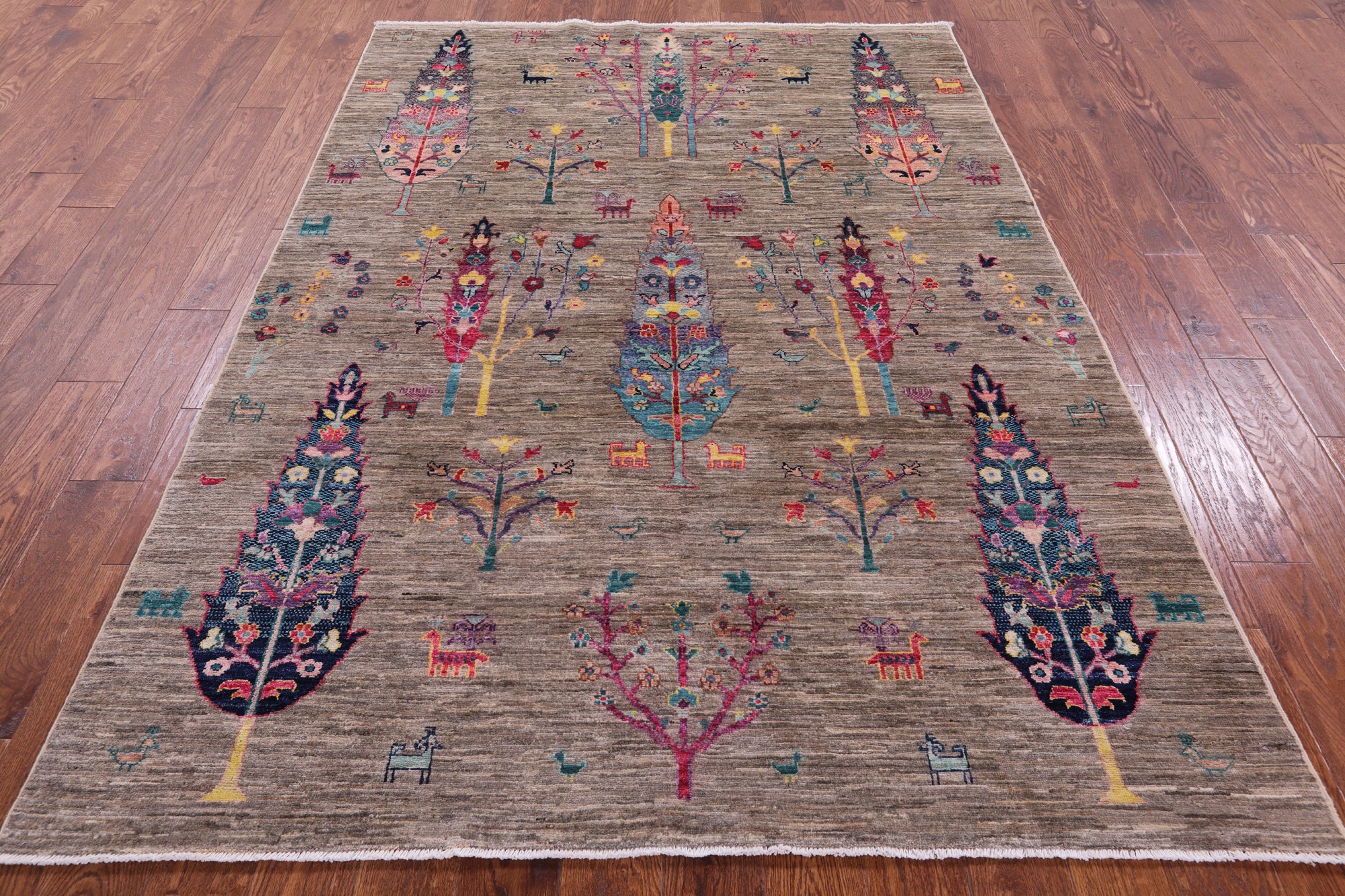 Persian Gabbeh Hand Knotted Wool Rug - 5' 7" X 7' 10" - Golden Nile