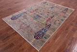 Persian Gabbeh Hand Knotted Wool Rug - 5' 7" X 7' 10" - Golden Nile