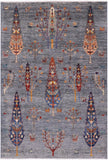 Persian Gabbeh Handmade Wool Rug - 5' 7" X 8' 1" - Golden Nile