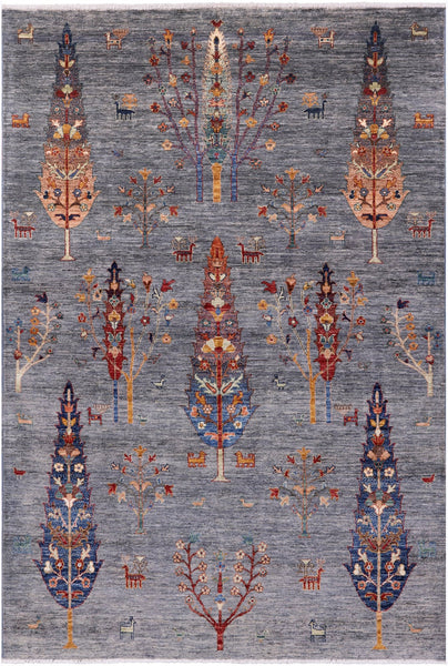 Persian Gabbeh Handmade Wool Rug - 5' 7" X 8' 1" - Golden Nile